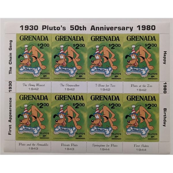 1980 Grenada  Pluto's 50th Anniversary Stamp Set