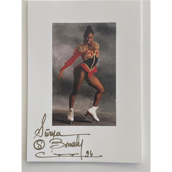 Olympic figure skater Surya Bonaly signed postcard