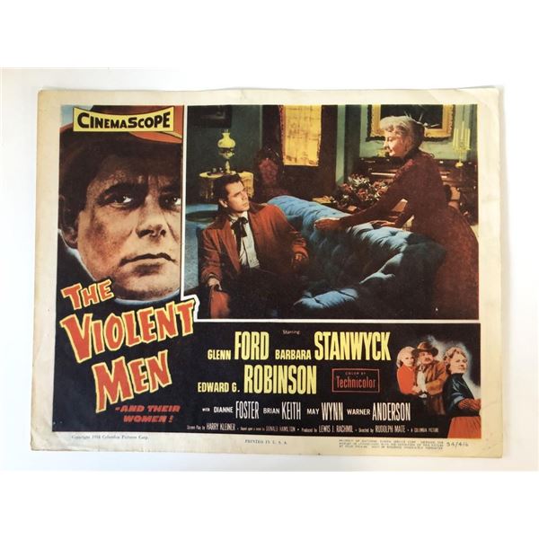 The Violent Men original 1954 vintage lobby card