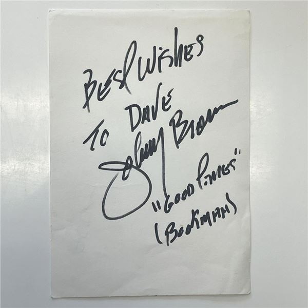 Good Times Johnny Brown signed note