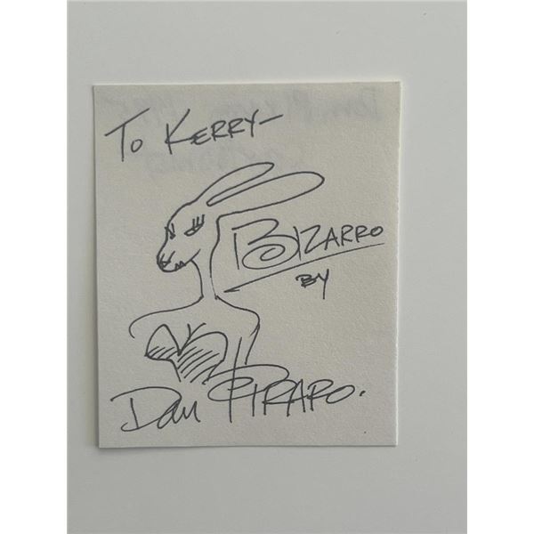 Dan Piraro signed note with Bizarro sketch