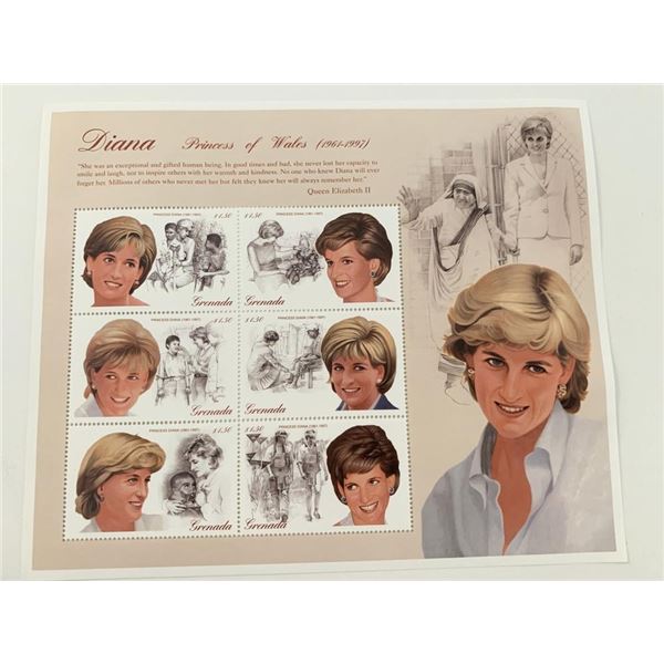 Grenada Diana Princess of Wales commemorative stamp set