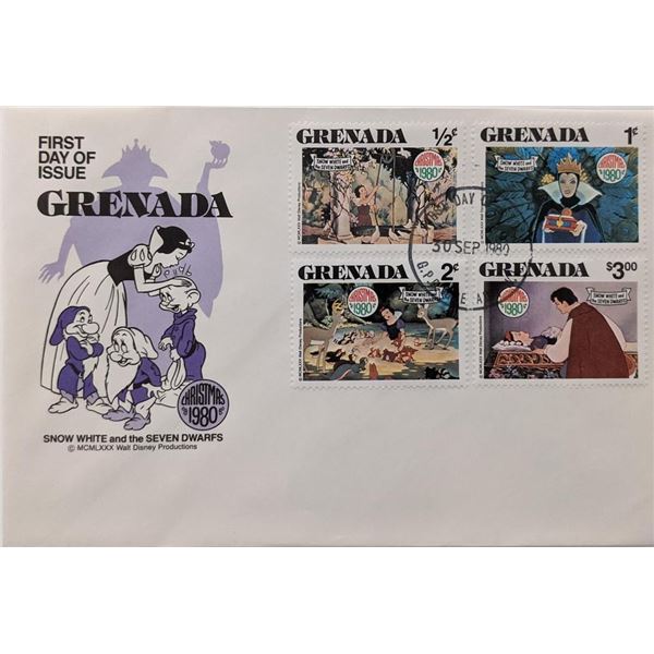 Grenada 1980 Christmas Snow White Commemorative First Day Cover