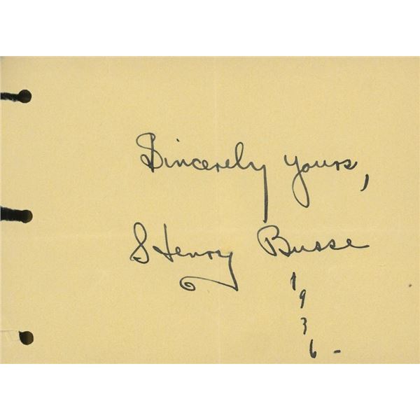 Jazz Musician Henry Busse signature cut