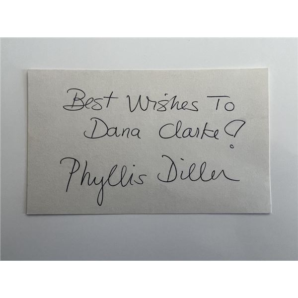 A Bugs Life Phyllis Diller signed note