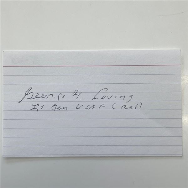 USAF General George G. Loving Jr. original signature