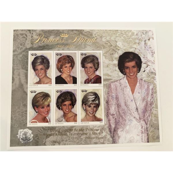 Guyana Diana Princess of Wales commemorative stamp set