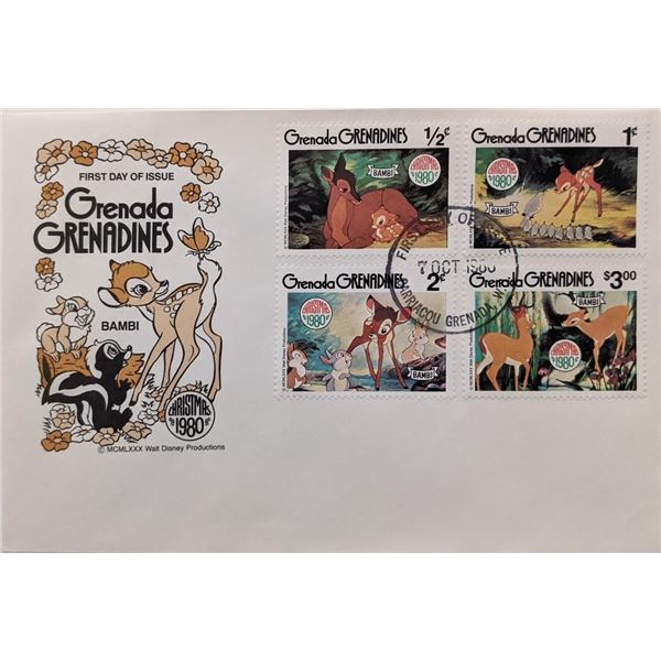 Grenada 1980 Bambi Souvenir First Day Cover