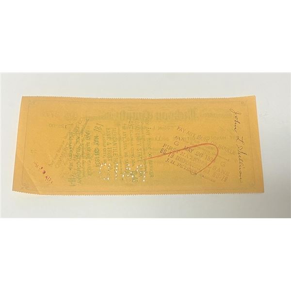 John L. Sullivan 1934 signed check