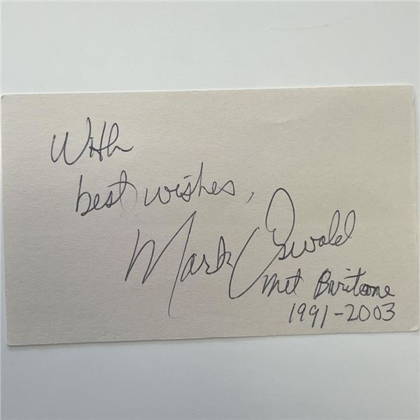 Met Opera Baritone Mark Oswald original signature