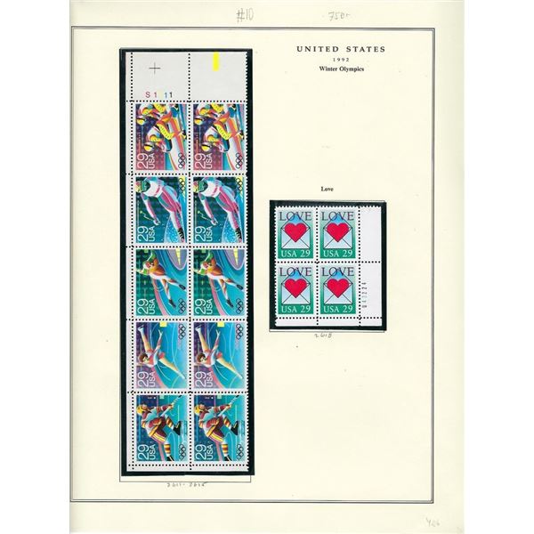 1992 US Olympic stamps and Love stamps