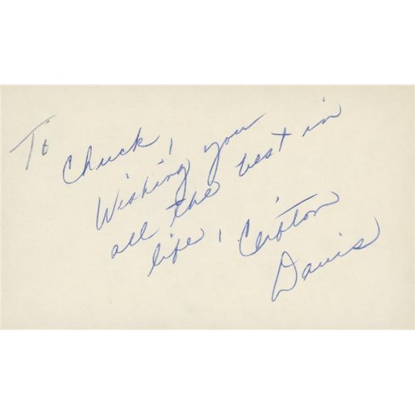 Beyond The Gates Clifton Davis signed note