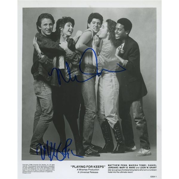 Matthew Penn and Marisa Tomei signed "Playing for Keeps" movie photo