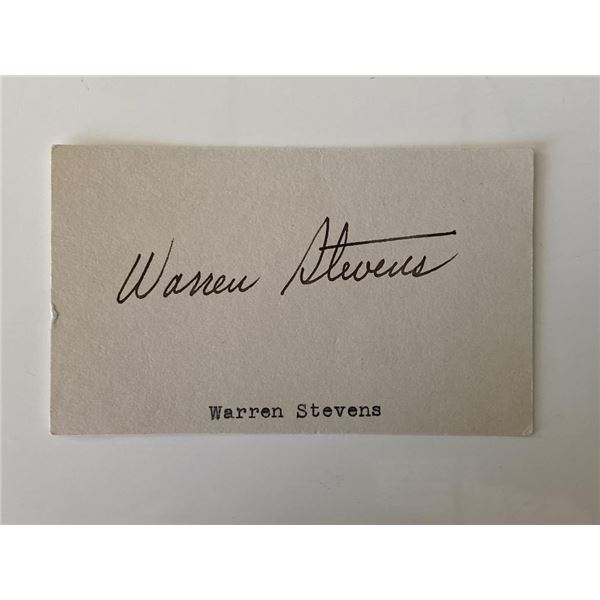 Forbidden Planet Warren Stevens original signature