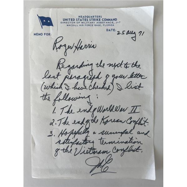 John N. Ewbanks Jr., USAF signed note