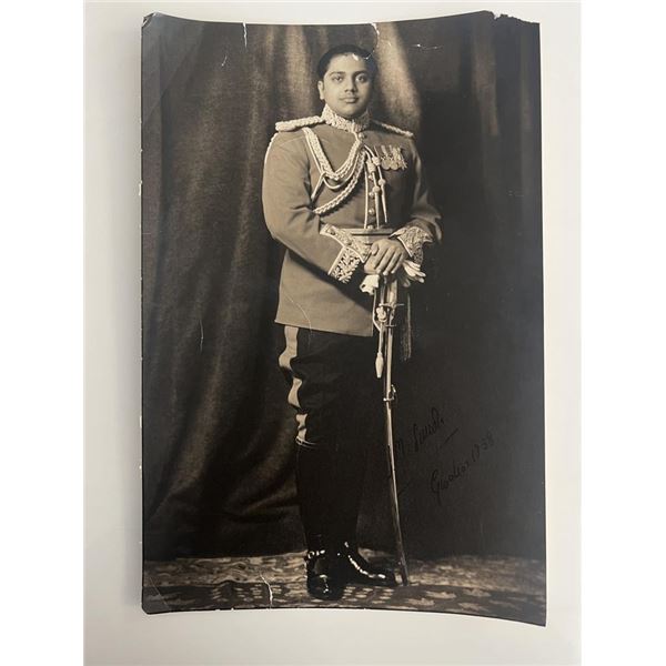 Indian Prince Maharaja Jivajirao Scindia signed photo