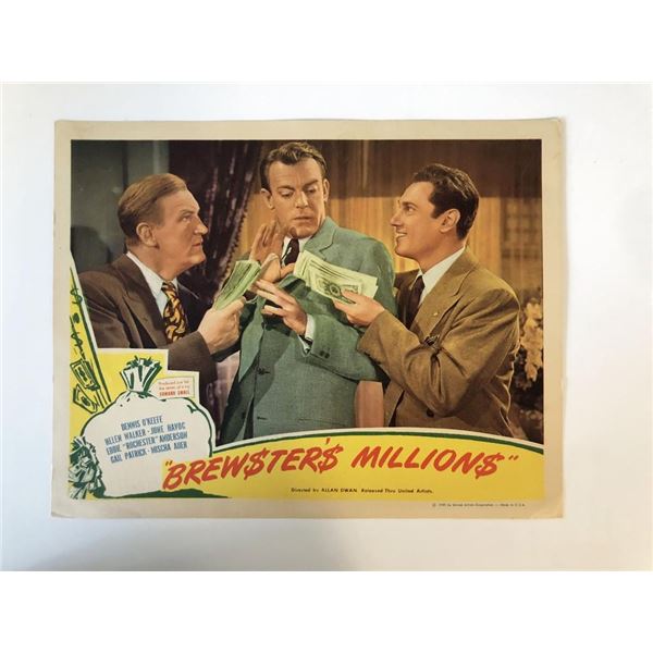 Brewster's Millions original 1945 vintage lobby card