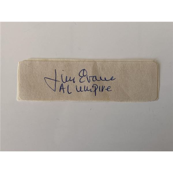 Umpire Jim Evans original signature