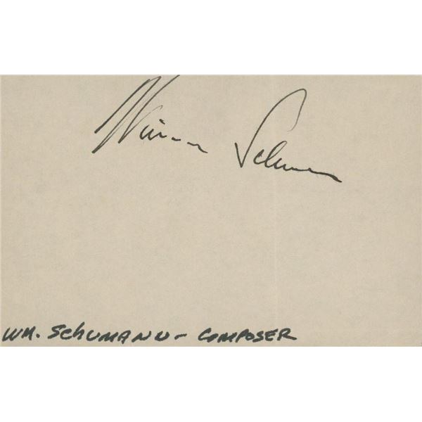 Composer William Schumann signature cut