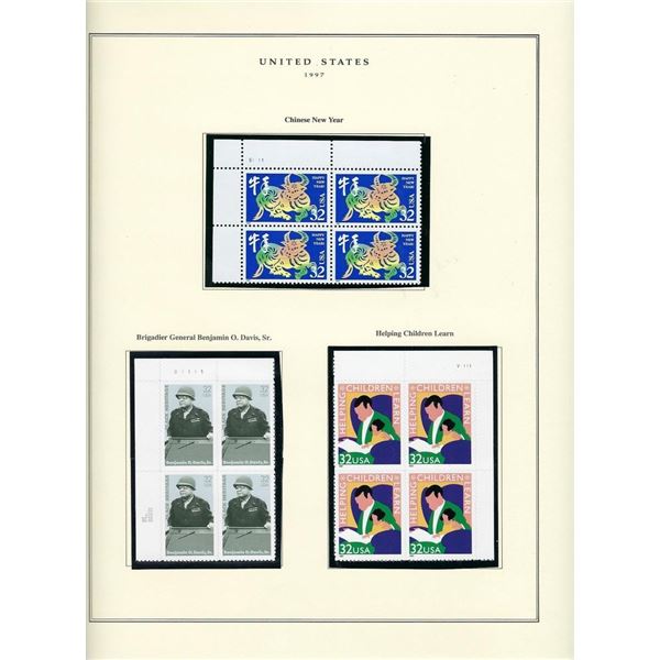 1996 US stamp collector sheet featuring Chinese New Year, Brigadier General Benjamin O. Davis and He