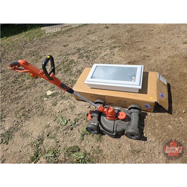 Combo: Medicine Cabinet : Clothes Dryer Rack : Black & Decker Weed Trimmer