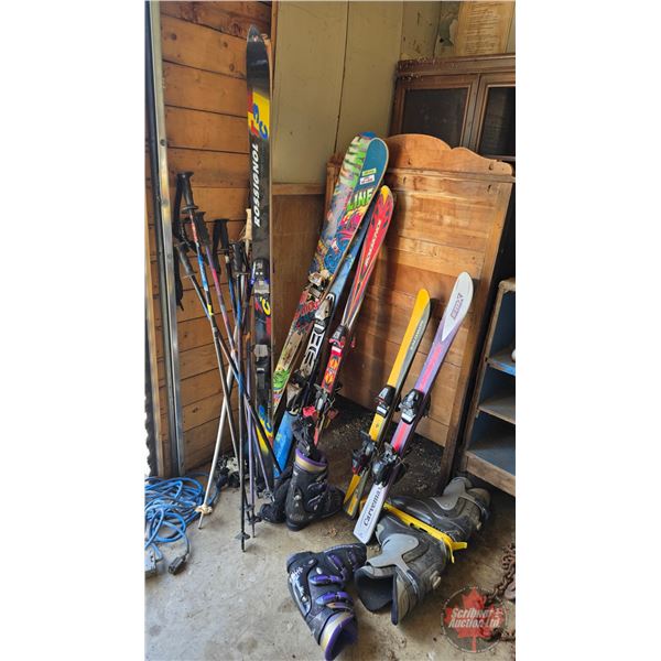 Assortment of Skis & Boots