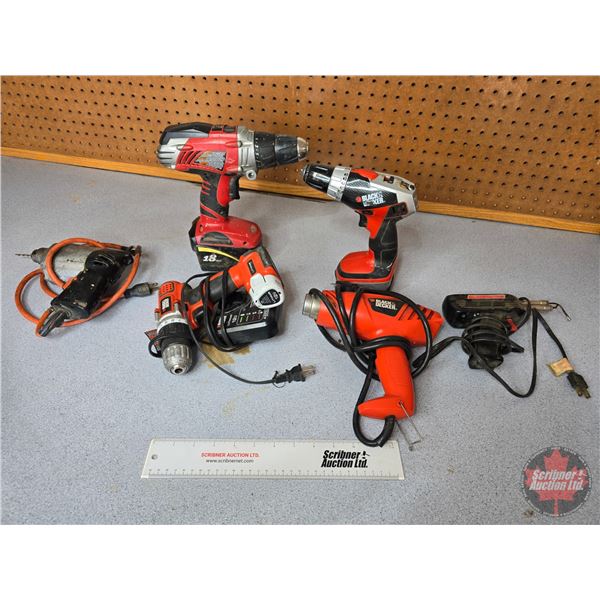 Power Tool Combo :  Cordless Drills - Heat Gun - Soldering Gun - Corded Drill