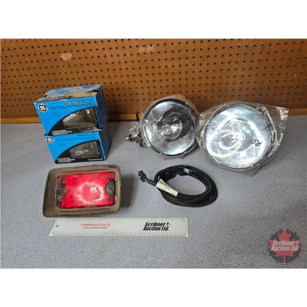 Roo-Lite Off Road Lights (2), Sealed Beam Headlights (2), Magnetic LED Red Light & Wire Connector
