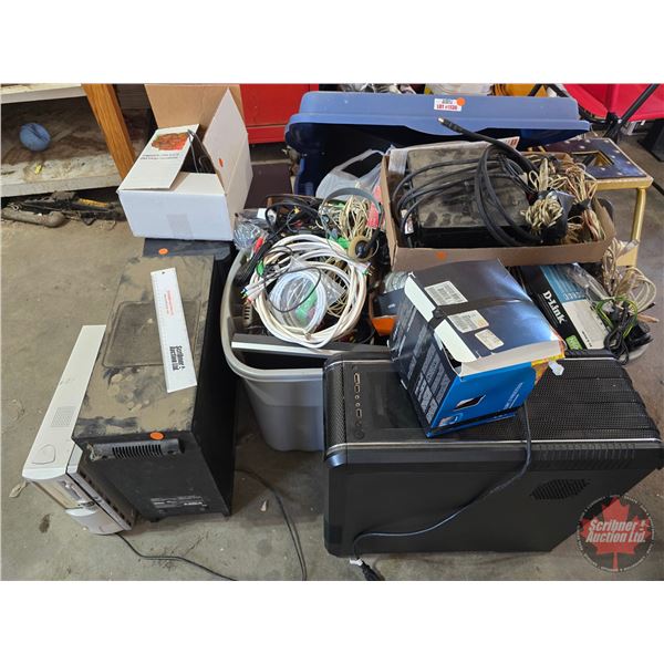 Large Variety of Electronics !!! Computer Monitors (2), Computer Towers (3), Wiring, Phones, Alarm C