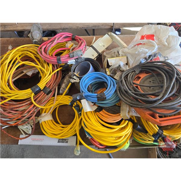 Large Variety of Cords w/Trouble Lights (2), Soldering Wire, etc