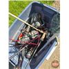 Image 2 : Tote Lot : Fishing Rods, Net, Inflatable PFD (Flotation Device)w/CO2 Catridge, etc