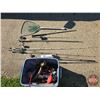 Image 5 : Tote Lot : Fishing Rods, Net, Inflatable PFD (Flotation Device)w/CO2 Catridge, etc