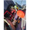 Image 8 : Tote Lot : Fishing Rods, Net, Inflatable PFD (Flotation Device)w/CO2 Catridge, etc