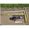 Image 1 : Carpenters Combo : Dry Wall Squares (2), 4ft Level, Framing Square, Handsaws (Set of 3)