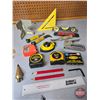 Image 1 : Speed Square, Post Leveler, Calk Line, Tape Measures, etc