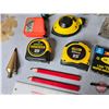 Image 4 : Speed Square, Post Leveler, Calk Line, Tape Measures, etc