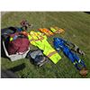 Image 1 : Tote Lot of Safety Gear (Large Variety) : Coveralls, Vests, Boots (Size 6)
