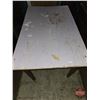Image 4 : Wooden Table w/Enamel Top & Drawer