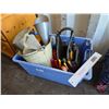Image 1 : Tool Tote Lot : Tin Snips, Crescent Wrench, Side Cutters, Pliers, 1/4" Socket Set, etc