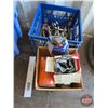 Image 1 : Milk Crate Lot : Oil Filters, Steel Wool, Clevises, etc