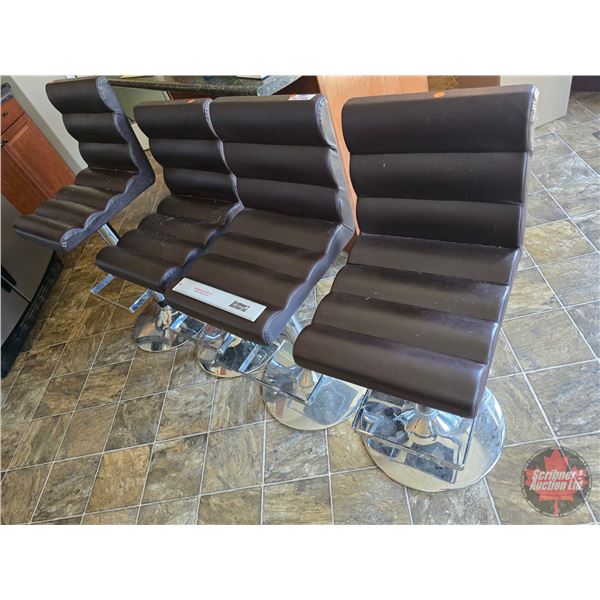 Adjustable Bar Stools (4) : Padded Seats