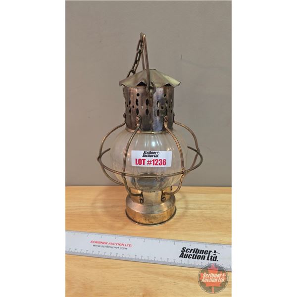 Brass & Glass Lantern  (Missing Burner)