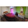 Image 1 : ROOM LOT : Including :  Queen Sized Bed - Mirrored Dresser - Singer Sewing Machine