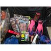Image 3 : Luggage w/Flippers, Snorkel, Goggles, Novelty Tin Sign, DVDs, Blankets, etc