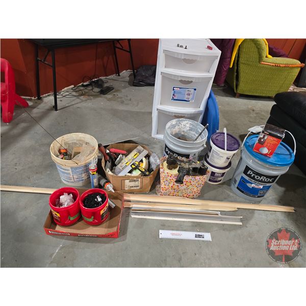 Drywall & Construction Supplies : Drywall Compound (Small Pail is Full & Large Pail is Partial), Dry