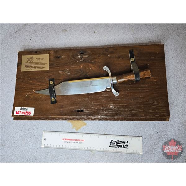 Bowie Knife Mounted on Plaque (Reproduction of c.1830 Jim Bowie Knife)