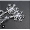 Image 1 : Snowflake String Lights with Warm White Illumination