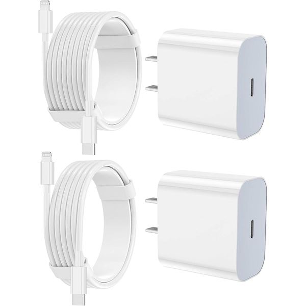 Feel2Nice USB-C Charger with Two AC Adapters and Two USB-C Cables