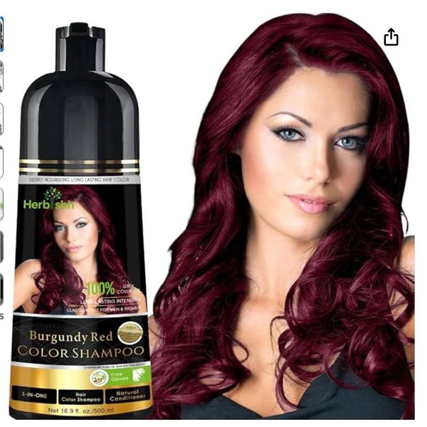 Herbishh Burgundy Red 3-in-1 Color Shampoo â€“ 500 mL