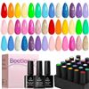 Image 1 : Beetles Gel Polish Set with 20 Colors and Base Gel